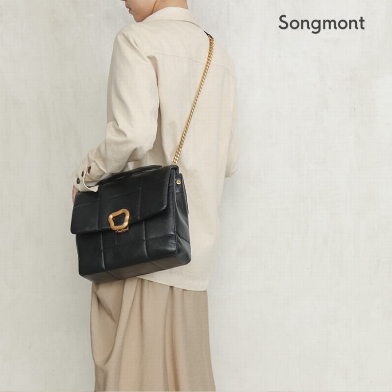 Geanta Dama Songmont Chocolate Large Negrii | EDC5149JU