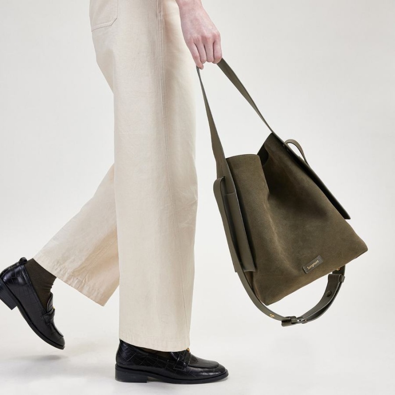 Geanta Tote Dama Songmont Drippy Medium Verzi | DOV6955WU